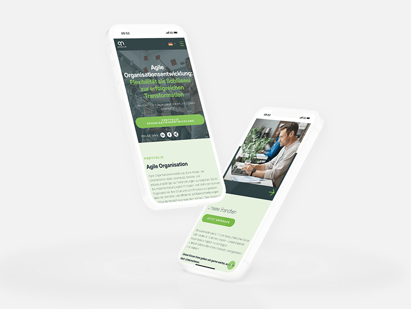 Screenshot von der neuen Bressner Webseite - Mobile Version